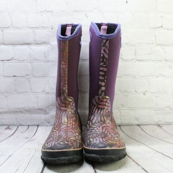 Bogs Winterberry Purple Rubber Pull On Classic Tall Boots Size 10 - Picture 4 of 9